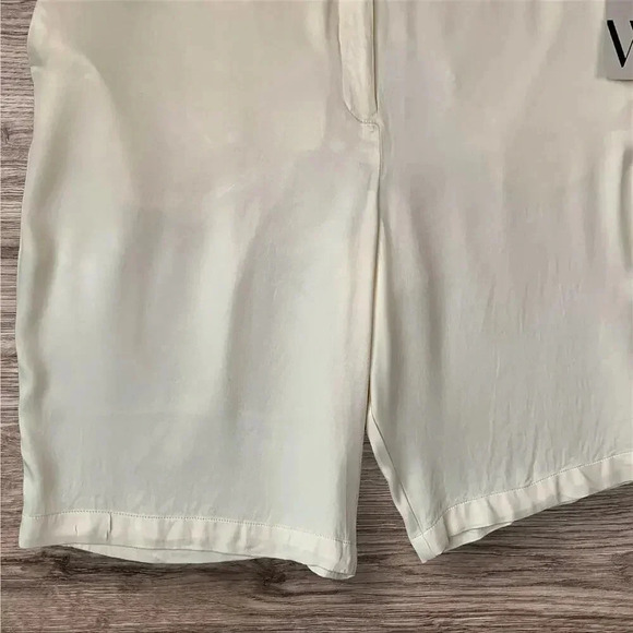 Worthington New Rayon Silky Bermuda High Rise Dress Shorts Size 12 W34 Cream - Picture 5 of 13